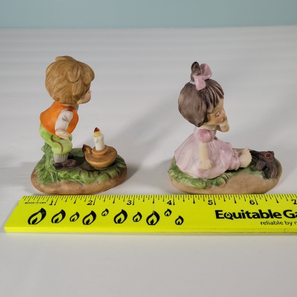 Lefton Nursery Rhymes Figurines 245 Jack Be Nimble and Little Polly Flinders HTF - Picture 3 of 14